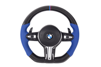 Volant Sport BMW Série F Carbone Bleu - vue de face - Becquet Voiture