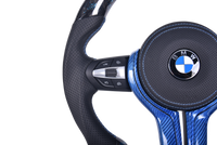 BMW F Series Forged Carbon Leather LED Sport Steering Wheel - studio packshot - Becquet Voiture