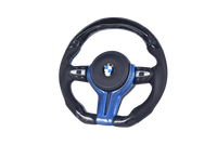 BMW F Series Forged Carbon Leather LED Sport Steering Wheel - rear view - Becquet Voiture