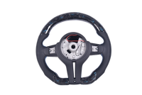 BMW F Series Forged Carbon Leather LED Sport Steering Wheel - top view - Becquet Voiture