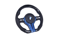 BMW F Series Forged Carbon Leather LED Sport Steering Wheel - side view - Becquet Voiture
