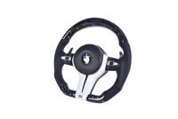Forged Carbon BMW F Series Sport Steering Wheel LED - rear view - Becquet Voiture