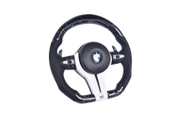 Forged Carbon BMW F Series Sport Steering Wheel LED - side view - Becquet Voiture