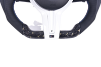 Forged Carbon BMW F Series Sport Steering Wheel LED - three-quarter view - Becquet Voiture