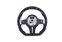 Forged Carbon BMW F Series Sport Steering Wheel LED - close-up view - Becquet Voiture