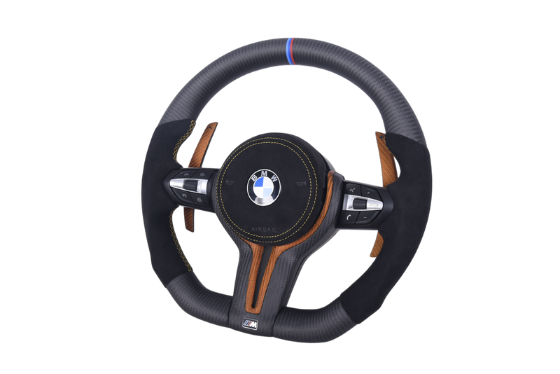 Volant Sport BMW Série F Carbone Mat Alcantara - vue arrière - Becquet Voiture
