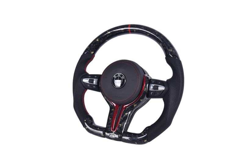 Volant Sport BMW Série F Fibre Carbone Cuir Alcantara - vue arrière - Becquet Voiture