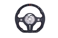 Volant Sport BMW Série F Fibre Carbone Cuir Alcantara - vue de dessus - Becquet Voiture