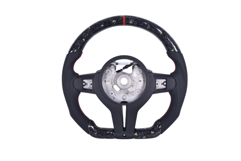 Volant Sport BMW Série F Fibre Carbone Cuir Alcantara - vue de dessus - Becquet Voiture