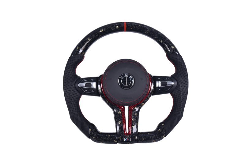 Volant Sport BMW Série F Fibre Carbone Cuir Alcantara - vue de face - Becquet Voiture