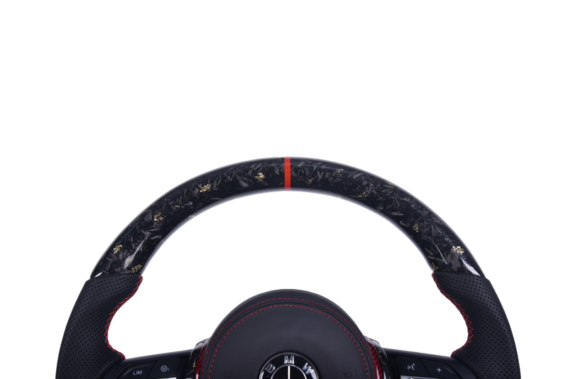 Volant Sport BMW Série F Fibre Carbone Cuir Alcantara - vue de trois-quarts - Becquet Voiture