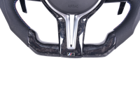 Volant Sport BMW Série F Fibre Carbone LED V4 - vue de trois-quarts - Becquet Voiture
