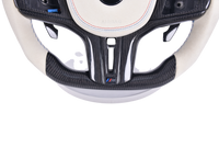 Volant Sport BMW Série G Carbone Blanc Alcantara LED - installé sur véhicule - Becquet Voiture