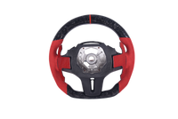 Volant Sport BMW Série G Carbone Forgé Alcantara Rouge - vue de dessus - Becquet Voiture