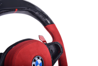 Volant Sport BMW Série G Carbone Forgé Alcantara Rouge - vue rapprochée - Becquet Voiture