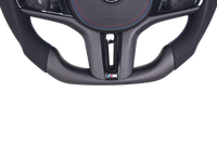 Volant Sport BMW Série G Cuir Mat Carbone - installé sur véhicule - Becquet Voiture