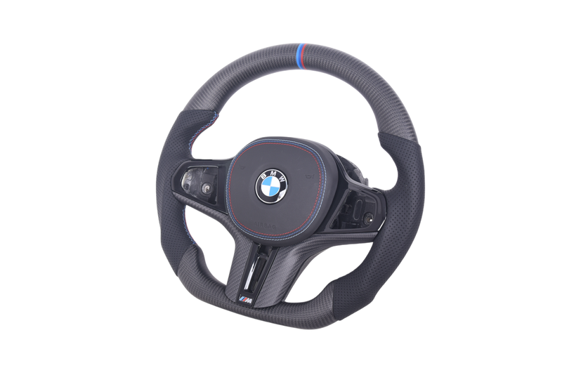 Volant Sport BMW Série G Cuir Mat Carbone - vue arrière - Becquet Voiture