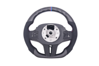 Volant Sport BMW Série G Cuir Mat Carbone - vue de dessus - Becquet Voiture