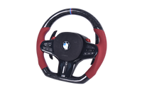 Volant Sport BMW Série G Cuir Rouge Sans Boutons M - vue arrière - Becquet Voiture