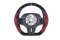 Volant Sport BMW Série G Cuir Rouge Sans Boutons M - vue de dessus - Becquet Voiture