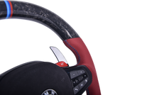 Volant Sport BMW Série G Cuir Rouge Sans Boutons M - vue rapprochée - Becquet Voiture