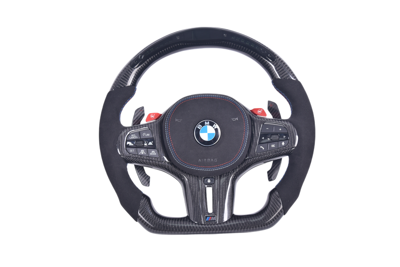 Volant Sport BMW Série G G80 G82 G83 Carbone Alcantara LED - vue de face - Becquet Voiture