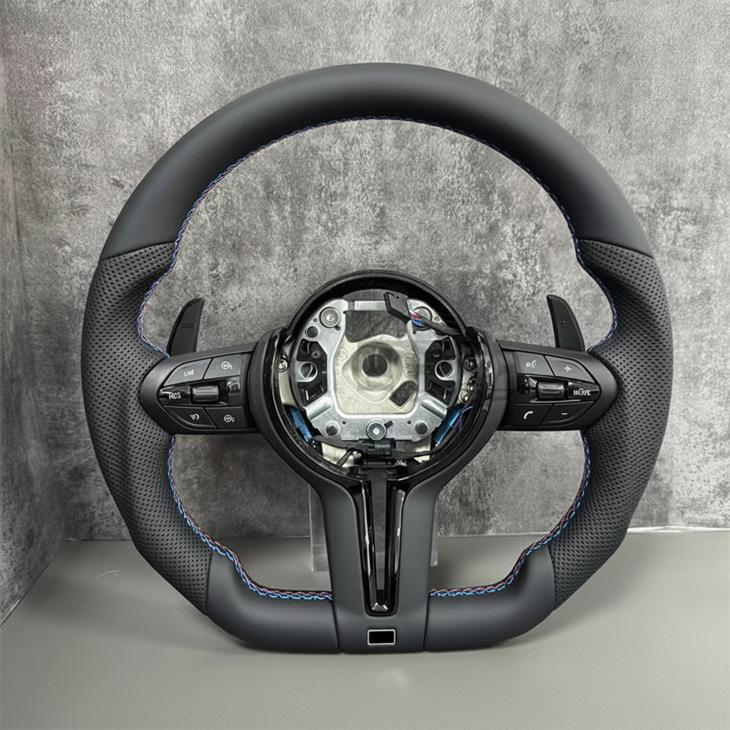 Volant Sport Cuir BMW F30 F10 F20 E90 - vue de face - Becquet Voiture