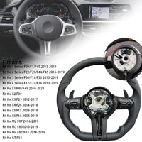 Volant Sport Cuir BMW F30 F10 F20 E90 - vue rapprochée - Becquet Voiture