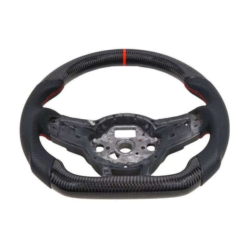 Volant sport méplat VW Polo 5 Phase 2 cuir/carbone 2014-2017 - vue arrière 2 - Becquet Voiture