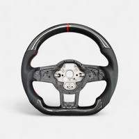 Volant sport méplat VW Polo 6 Phase 1 cuir/carbone 2017-2021 - vue de profil - Becquet Voiture