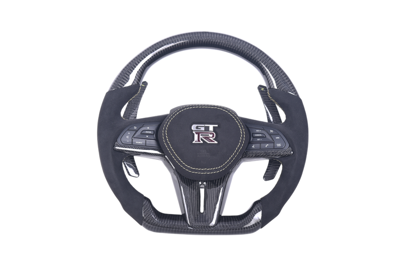 Volant Sport Nissan GT-R Phase 2 2016-2024 Carbone Alcantara - vue de face - Becquet Voiture