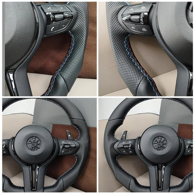 Volant Sport Noir Perforé BMW Séries F M3 M5 E90 - vue arrière - Becquet Voiture