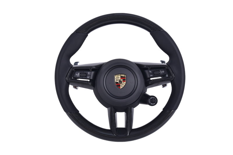 Volant Sport Porsche Macan Cayenne Cuir Alcantara 2015-2024 - vue de face - Becquet Voiture