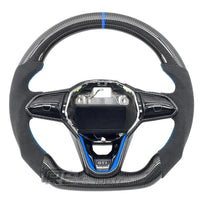 Volant Sport VW Golf 8 GTI R Carbone Alcantara Surpiqures - packshot studio - Becquet Voiture