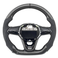 Volant Sport VW Golf 8 GTI R Carbone Alcantara Surpiqures - vue de trois-quarts - Becquet Voiture