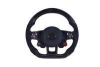 Custom Carbon Fiber Alcantara LED Steering Wheel for Volkswagen Golf 7 - front view - Becquet Voiture