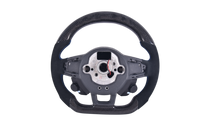 Custom Carbon Fiber Alcantara LED Steering Wheel for Volkswagen Golf 7 - close-up view - Becquet Voiture