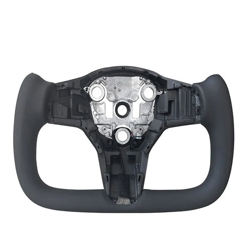 Volant Tesla Yoke Model 3 Y Cuir Alcantara - vue de face - Becquet Voiture