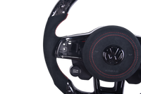 Volant Volkswagen Golf 7 Carbone Forgé Alcantara LED - installé sur véhicule - Becquet Voiture