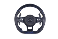 Volant Volkswagen Golf 7 R Carbone Forgé Cuir - vue de face - Becquet Voiture