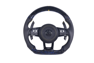 Volant Volkswagen Golf 7 R Carbone Forgé Cuir - vue de face - Becquet Voiture