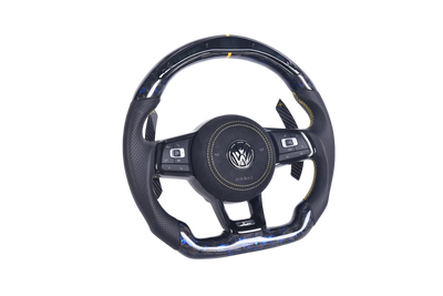 Volant Volkswagen Golf 7 R Carbone Forgé Cuir - vue de profil - Becquet Voiture