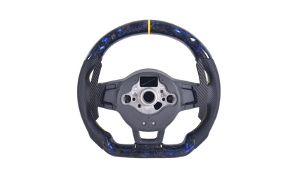 Volant Volkswagen Golf 7 R Carbone Forgé Cuir - vue rapprochée - Becquet Voiture