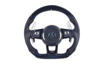 Volant Volkswagen Golf 7 R Carbone Forgé LED - vue de face - Becquet Voiture