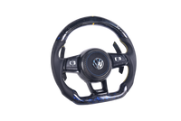 Volant Volkswagen Golf 7 R Carbone Forgé LED - vue de profil - Becquet Voiture