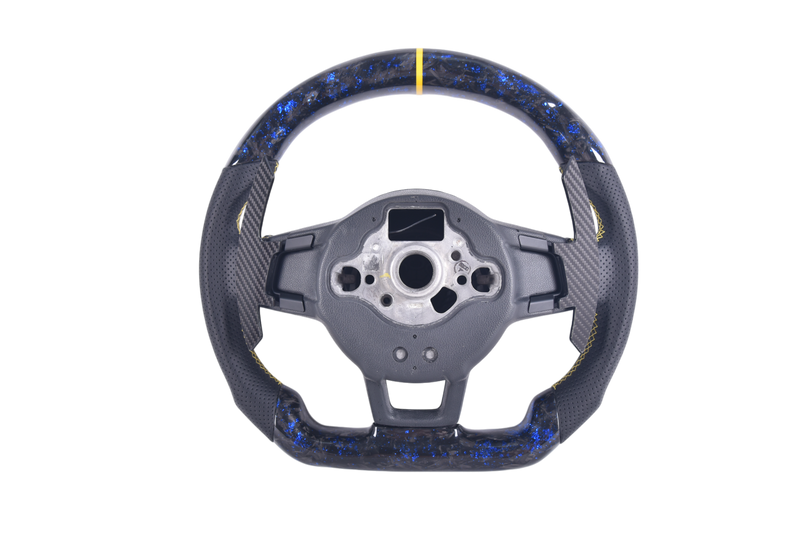 Volant Volkswagen Golf 7 R Carbone Forgé LED - vue de trois-quarts - Becquet Voiture