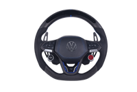 Volant Volkswagen Golf 8 Carbone Cuir LED 2020-2024 - vue de face - Becquet Voiture