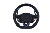 Volant Volkswagen Golf 8 R Carbone Forgé LED Bleu - vue de face - Becquet Voiture
