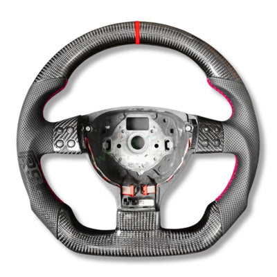 Volant VW Golf 5 GTI R32 Carbone Cuir - vue de face 2 - Becquet Voiture