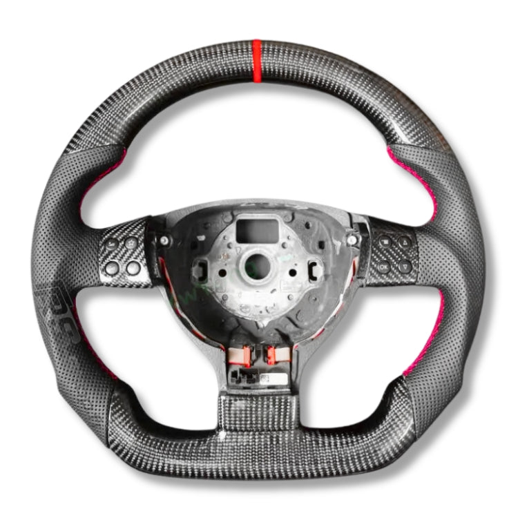 Volant VW Golf 5 GTI R32 Carbone Cuir - vue de face 2 - Becquet Voiture